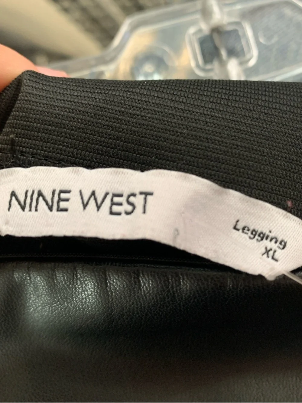 Nine West Black Faux Leather Leggings